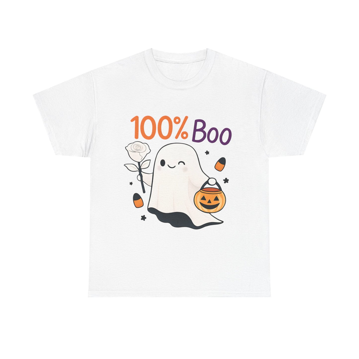 100% Boo Ghost Tee - Cute Halloween Unisex Shirt, Spooky T-Shirt, Halloween Costume Top, Fall Apparel, Ghost Lovers Gift