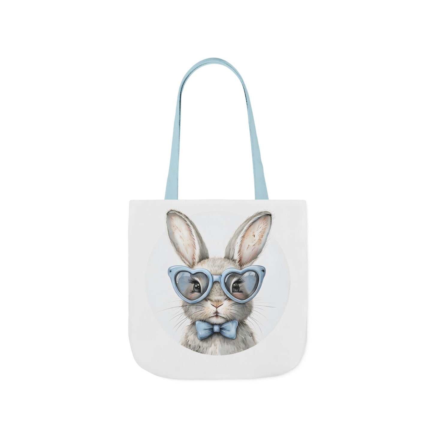 Cute Double Sided Bunny Canvas Tote Bag, Eco-Friendly Shopping Bag, Easter Gift, Spring Style Tote, Bunny Lover's Tote, 3-Color Straps
