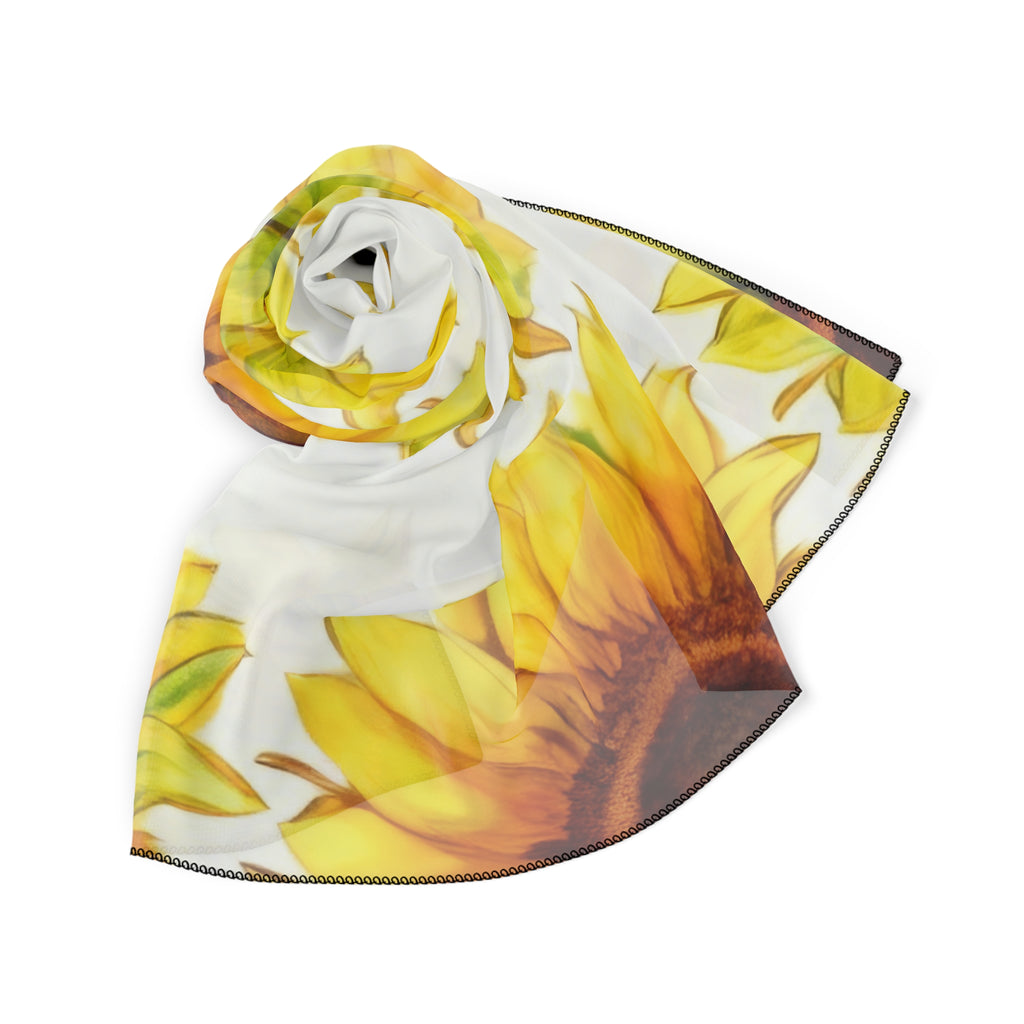 Sunflowers Silk-Look Scarf — Sunflowers Graphic Print