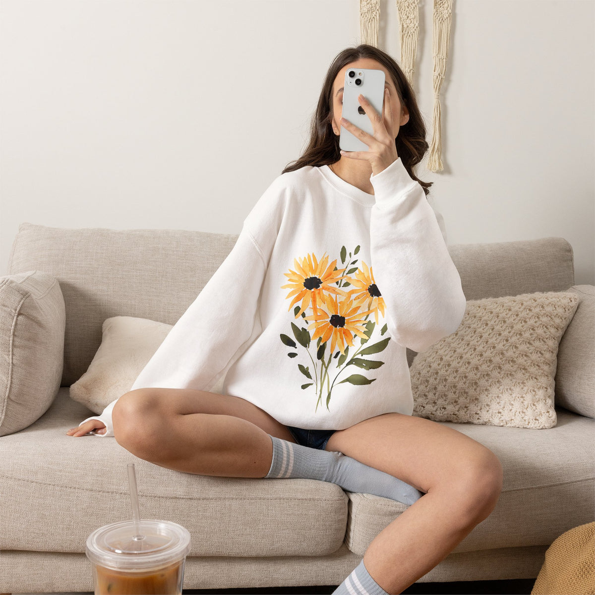 Floral Sunflower Bouquet Crewneck Sweatshirt