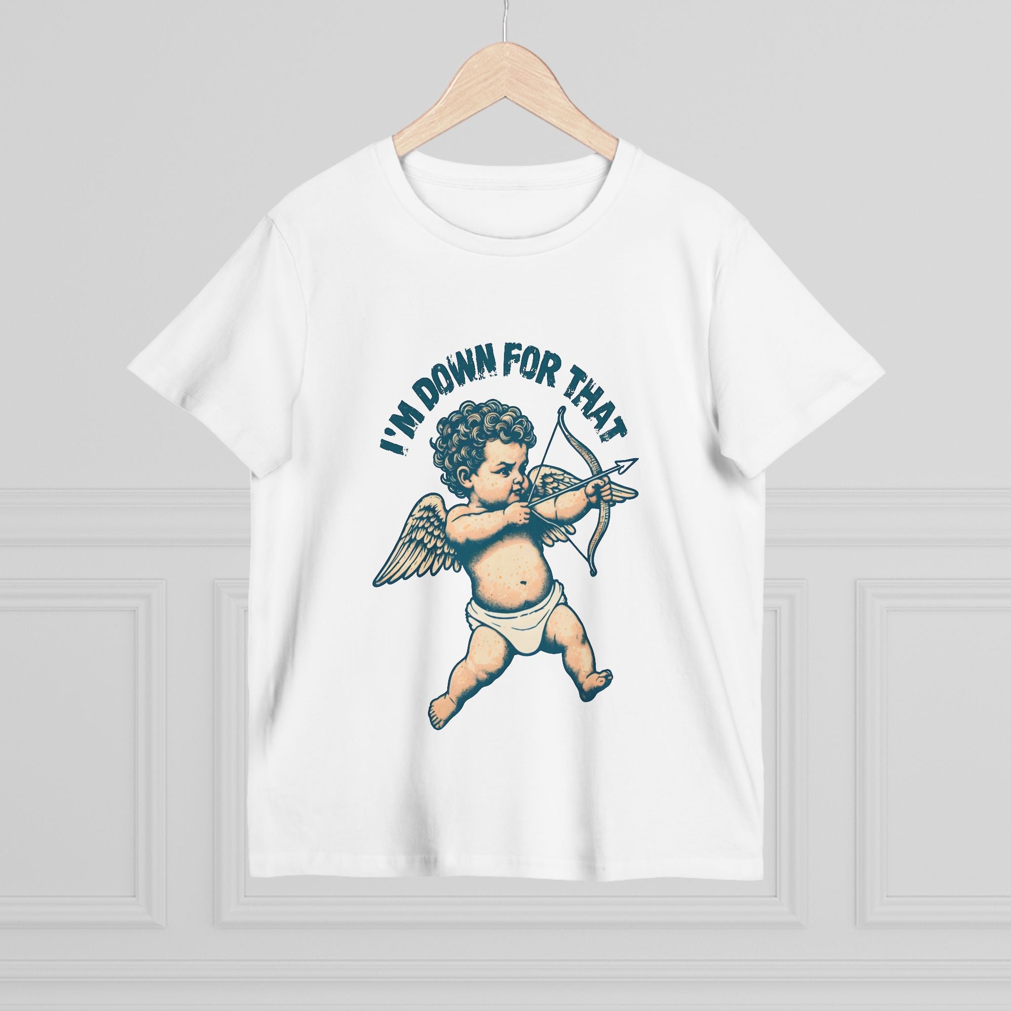 Maple Tee, Valentines Day Women's, Cupid Graphic, Cute Valentines Tee