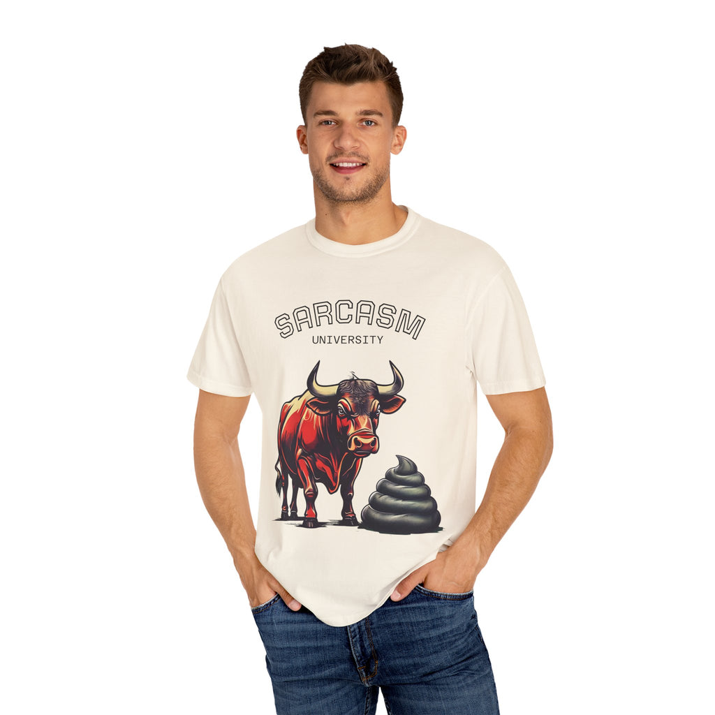 Sarcasm University Funny Bull Shit T-Shirt for a quirky gift, Casual Apparel, Perfect Gift for Birthdays, Unisex Tee