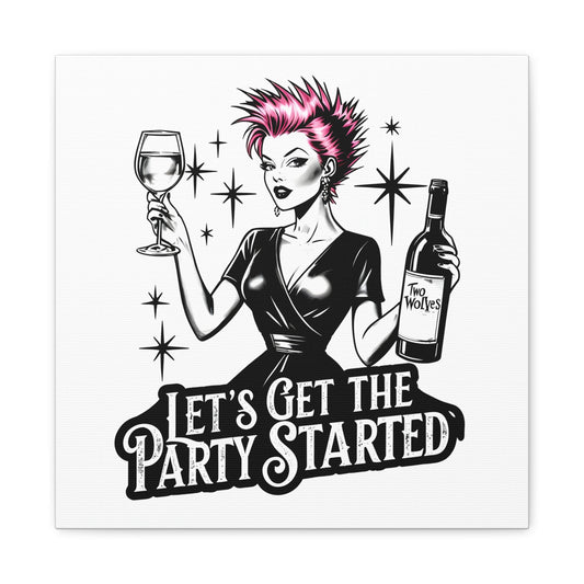 Canvas Wall Art Print, Pink Alecia Party Decoration, Lets Get Started Decor, Wall Hanging Poster, Home Office Bed Room Decor