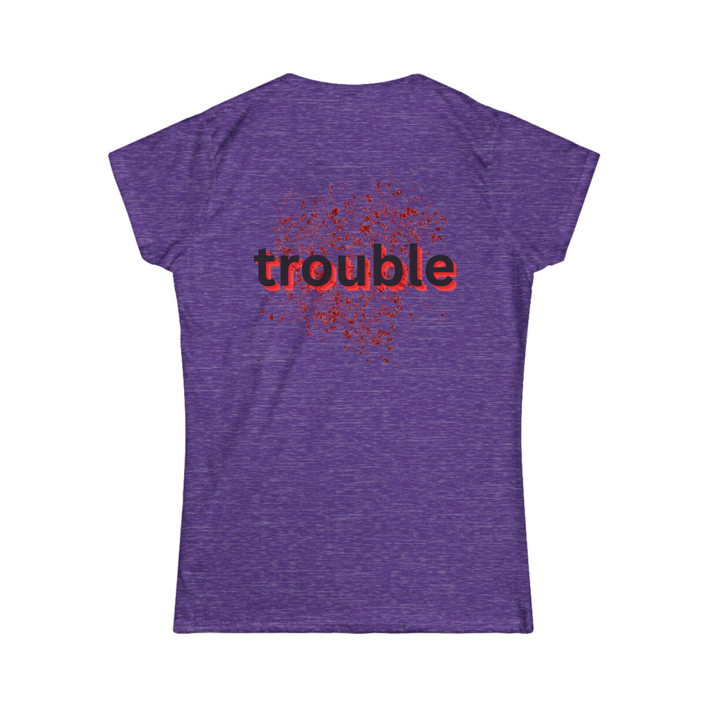 Angel (front) / Trouble (back) Women's Tee — Playful Contrast Graphic Shirt