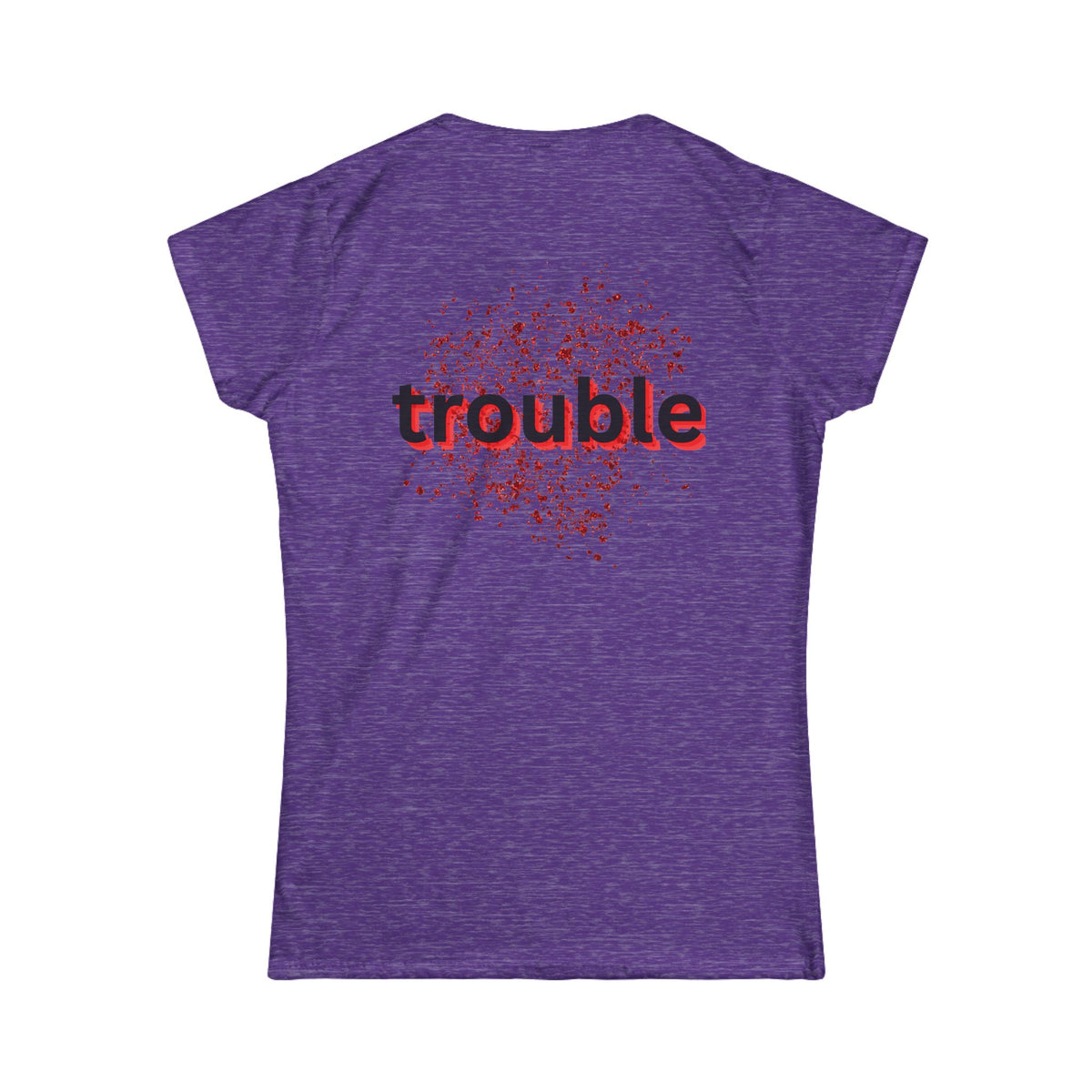 Angel (front) / Trouble (back) Women's Tee — Playful Contrast Graphic Shirt