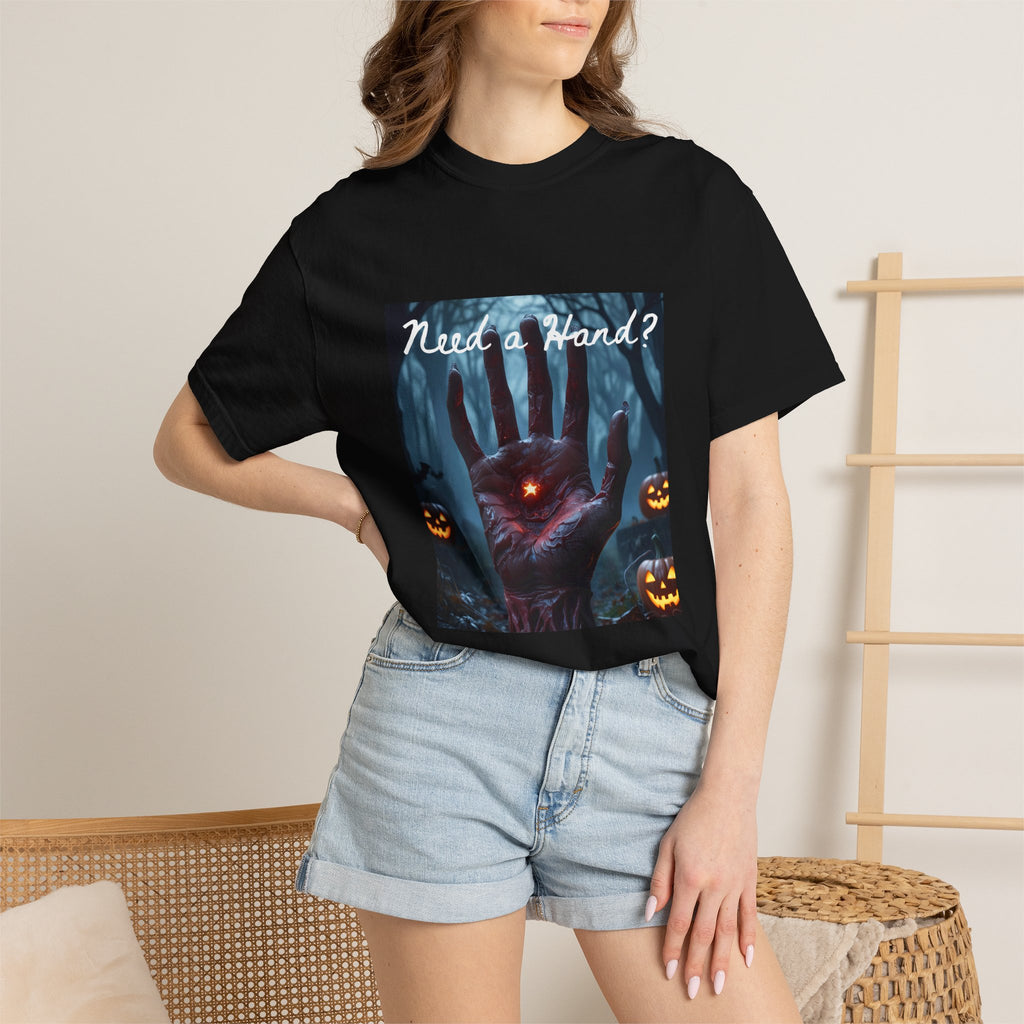 Halloween 'Need a Hand?' T-Shirt — Spooky Hand Graphic