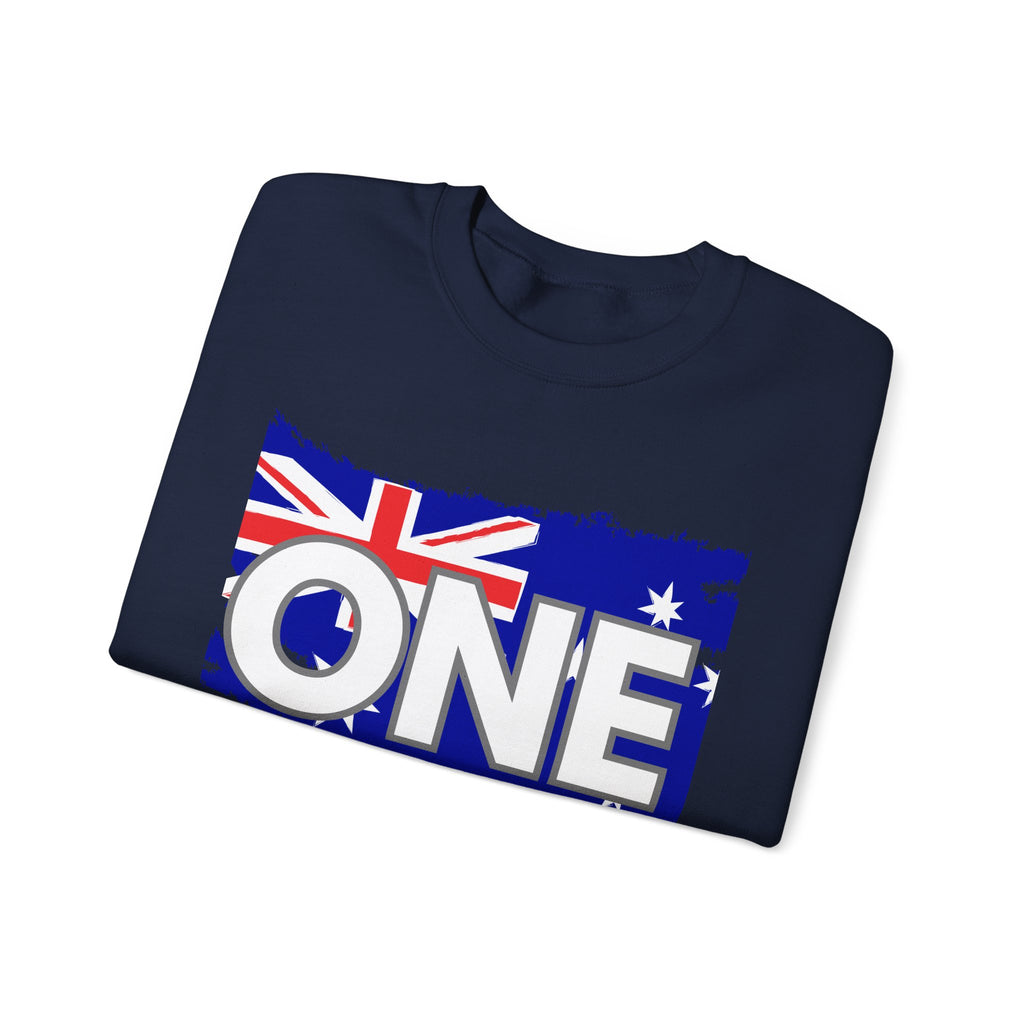 Australia ONE Torn Flag Crewneck Unity Sweatshirt – Patriotic Aussie Map Design