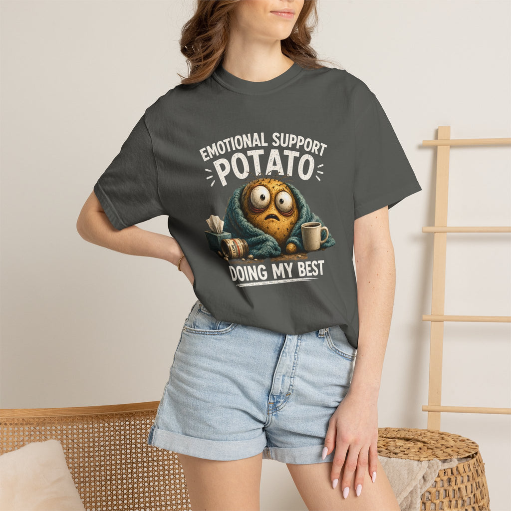 Emotional Support Potato T-Shirt — 'Doing My Best' Funny Comfort Tee