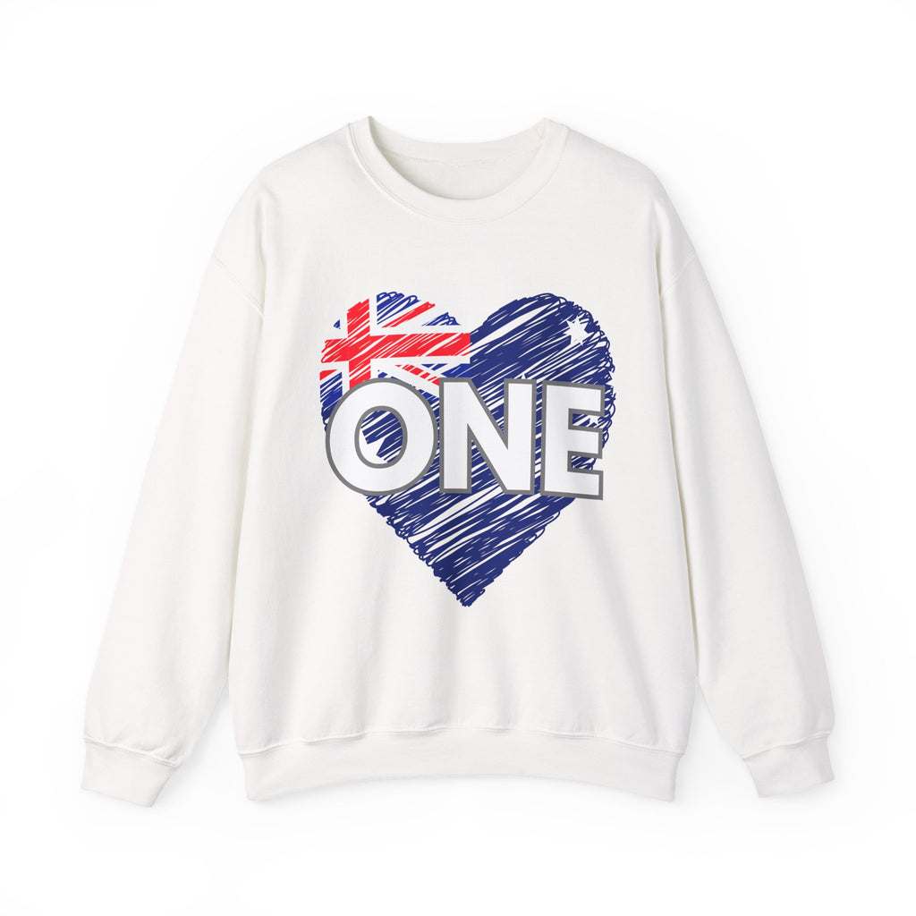 Australia ONE Heart Crewneck Unity Sweatshirt – Patriotic Aussie Design