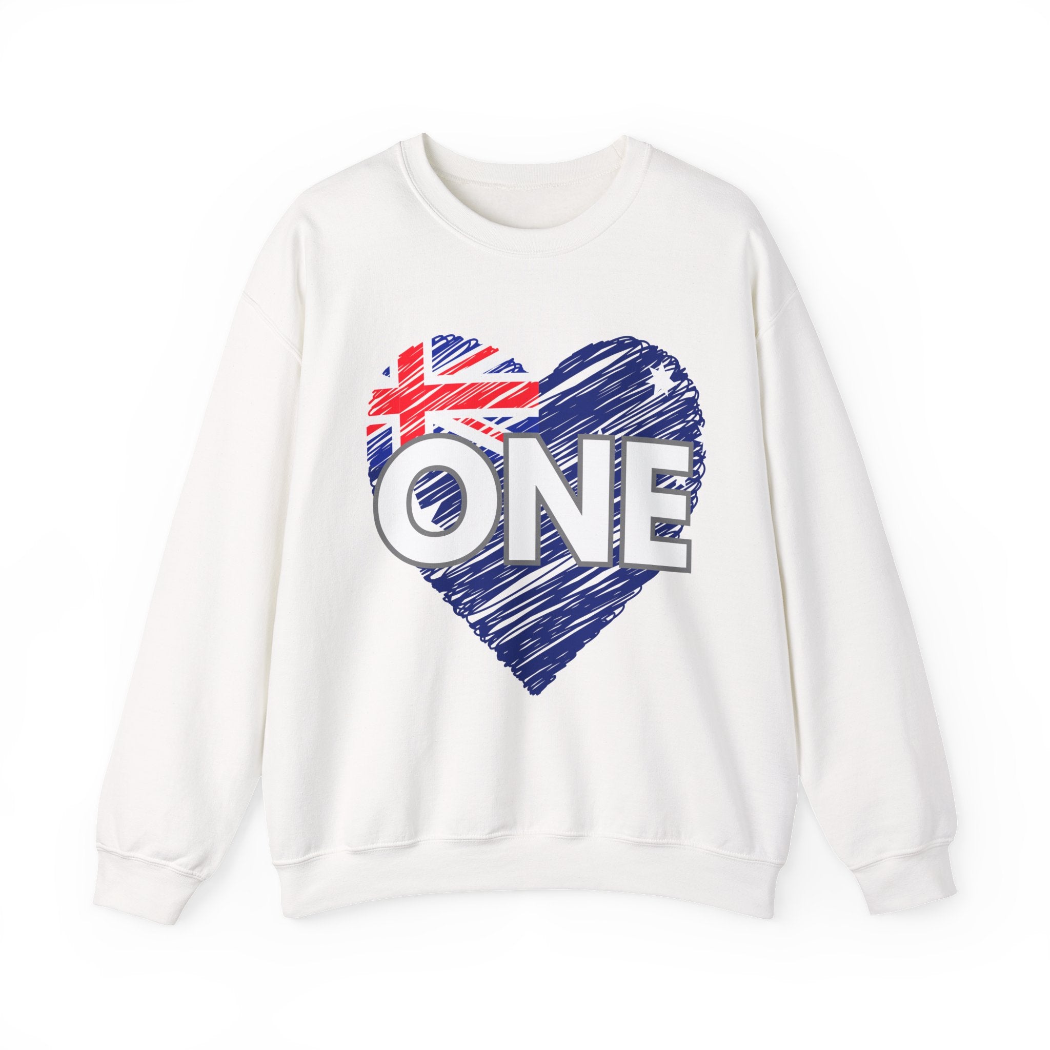 Australia ONE Heart Crewneck Unity Sweatshirt – Patriotic Aussie Design