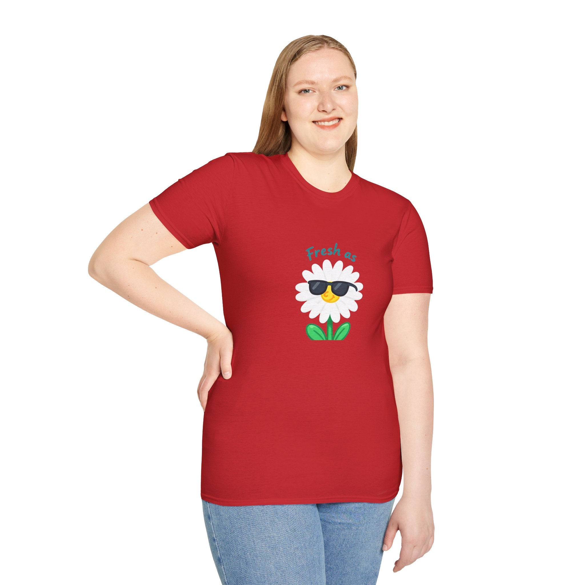 Fresh as a Daisy Unisex Softstyle T-Shirt, Floral Tee, Comfort Wear, Gift for Friends