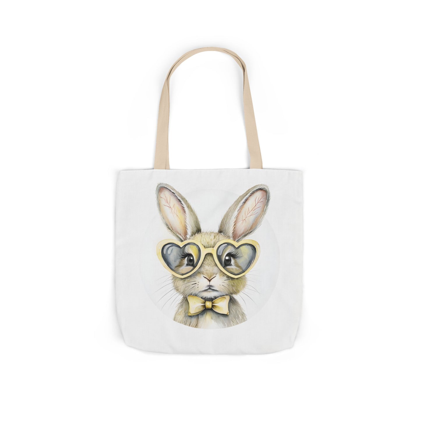 Chic Double Sided Bunny Canvas Tote Bag, Cute Eco-Friendly Shopper, Rabbit Gift, Spring Picnic, Easter Tote, Stylish Animal Art