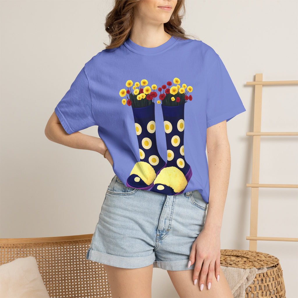 Step Into Kindness T-Shirt – Floral Rain Boot Graphic Tee
