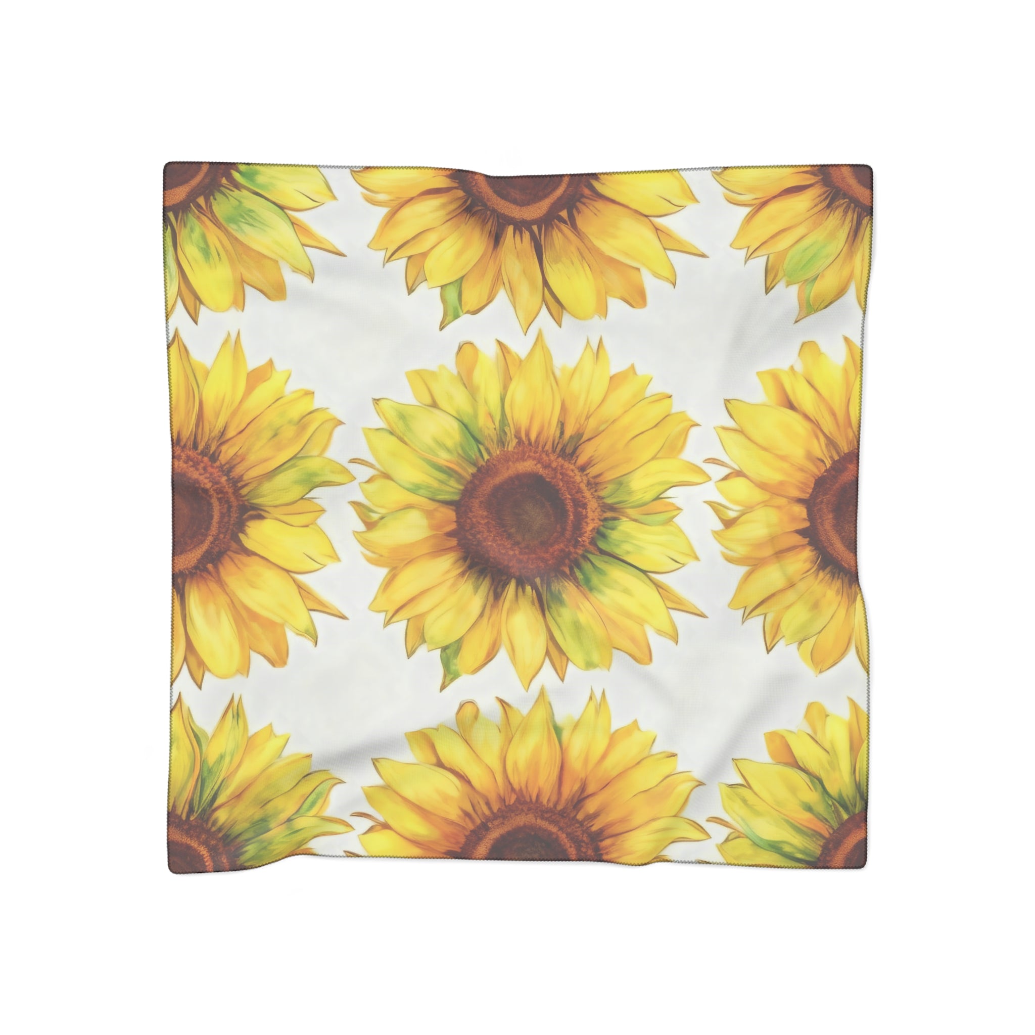 Sunflowers Silk-Look Scarf — Sunflowers Graphic Print