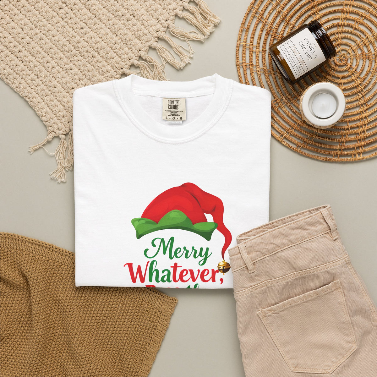 Christmas Wine Tee — "Merry Whatever, Pass the Wine" Elf Shirt
