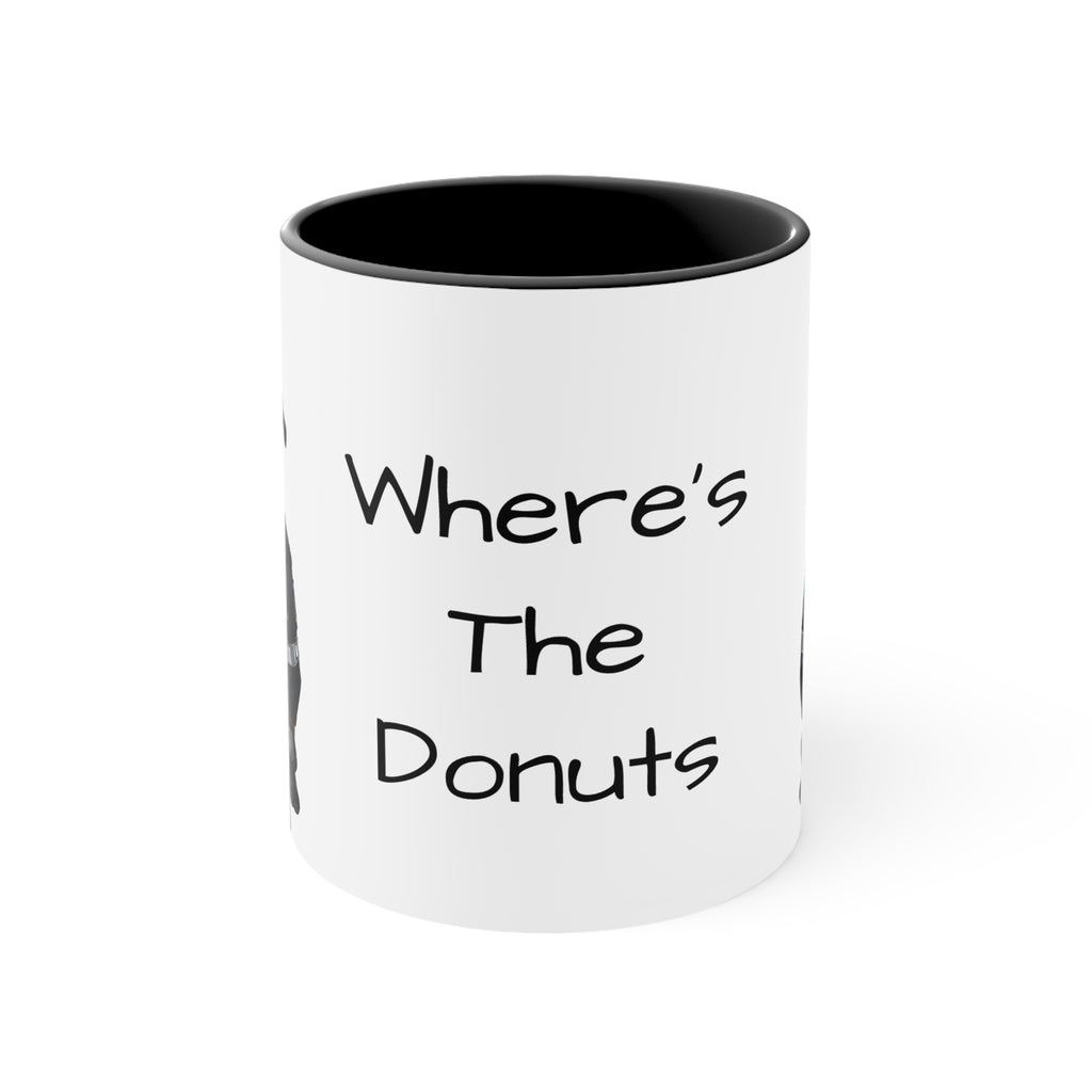 Bulldog in Police Uniform Accent Mug Wheres the Donuts Fun Dog Lover and Police Fan Gift