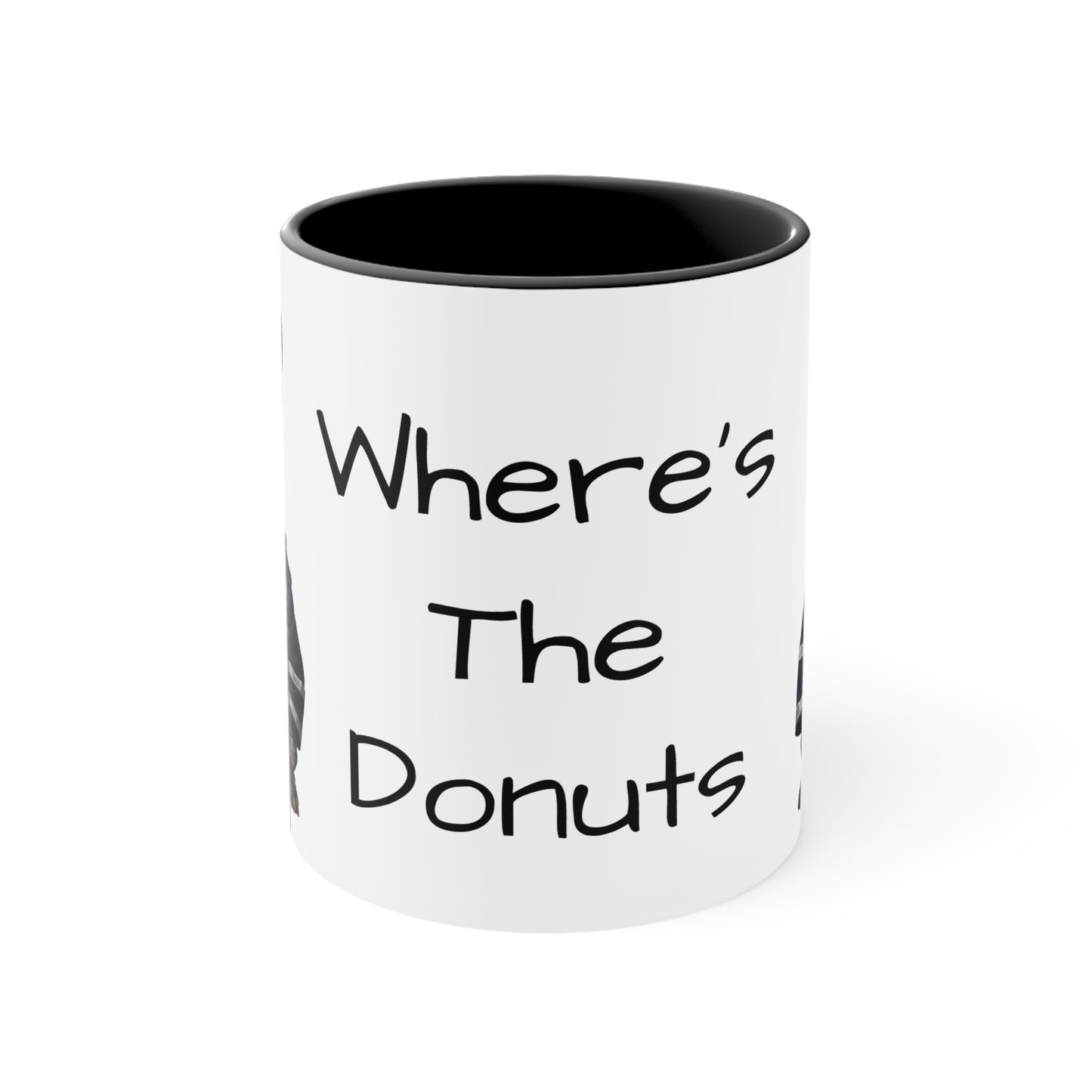 Staffordshire Terrier in Police Uniform Accent Mug Wheres the Donuts Fun Dog Lover and Police Fan Gift