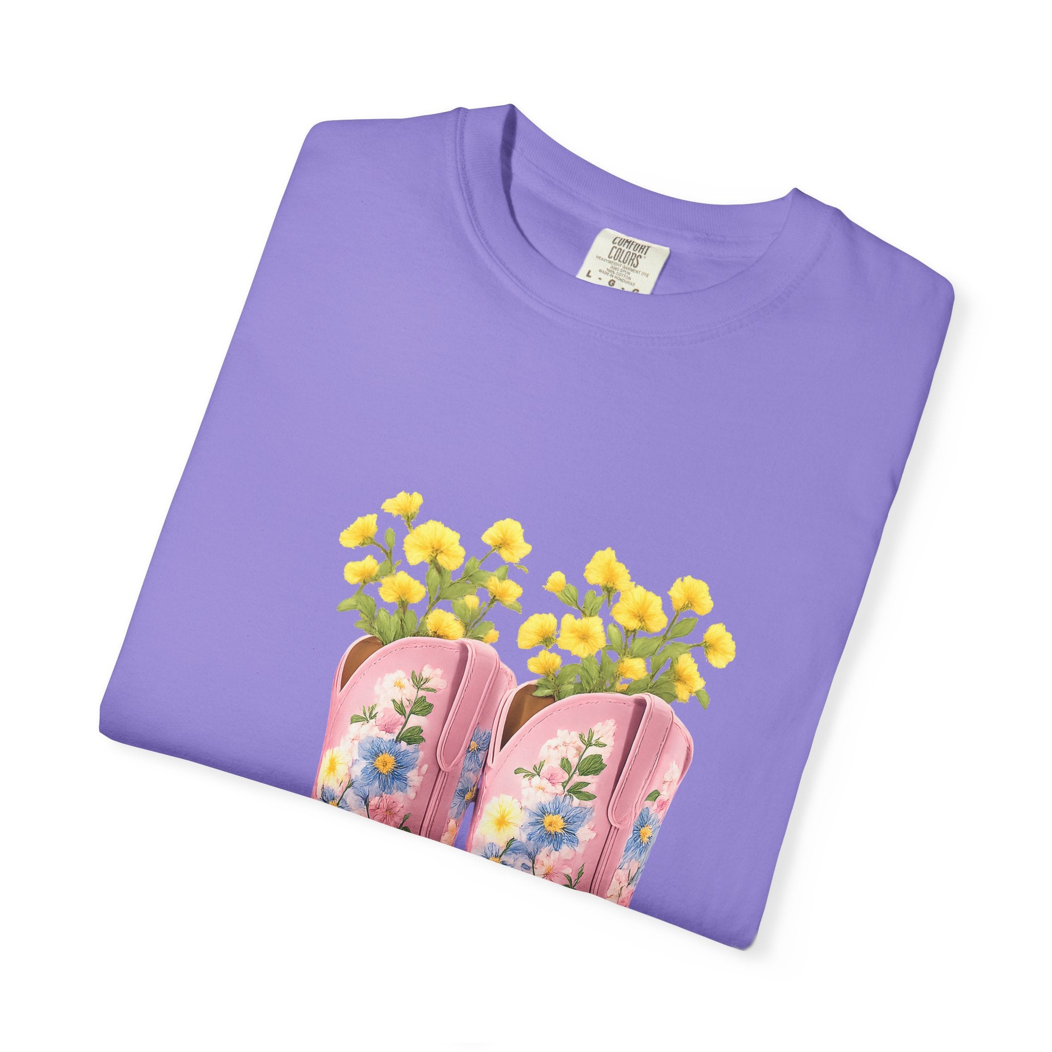 Walk A Mile Smiling T-Shirt – Cowboy Boot Graphic Tee