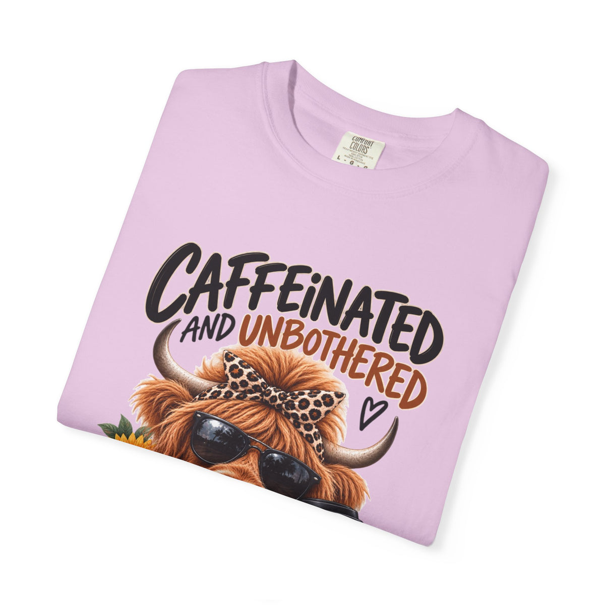 Caffeinated and Unbothered Dog T-Shirt — Cute Coffee Pup Graphic Tee