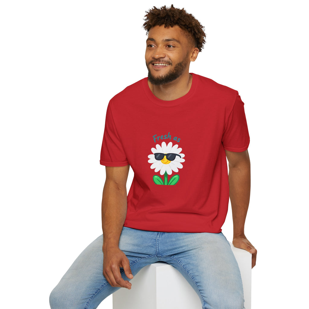 Fresh as a Daisy Unisex Softstyle T-Shirt, Floral Tee, Comfort Wear, Gift for Friends