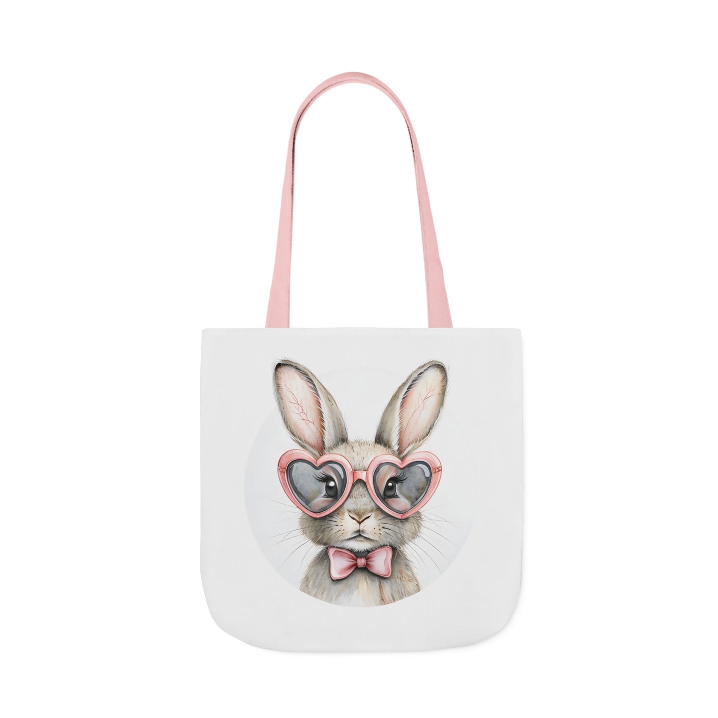 Cute Double Sided Bunny Canvas Tote Bag, Eco-Friendly Shopping Bag, Easter Gift, Spring Style Tote, Bunny Lover's Tote 3-Color Straps