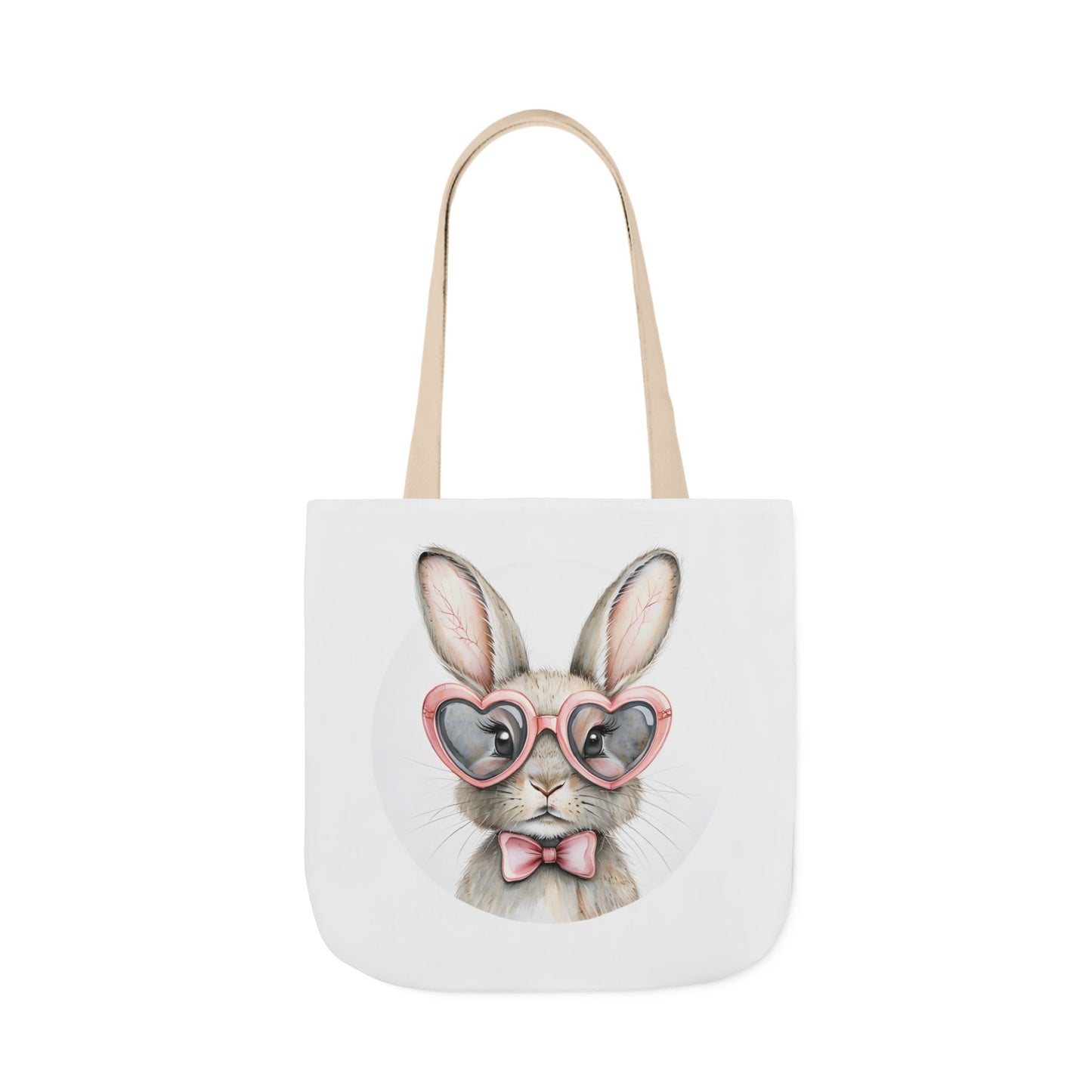 Cute Double Sided Bunny Canvas Tote Bag, Eco-Friendly Shopping Bag, Easter Gift, Spring Style Tote, Bunny Lover's Tote 3-Color Straps