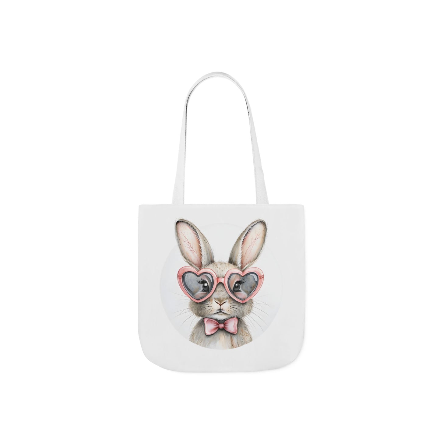 Cute Double Sided Bunny Canvas Tote Bag, Eco-Friendly Shopping Bag, Easter Gift, Spring Style Tote, Bunny Lover's Tote 3-Color Straps