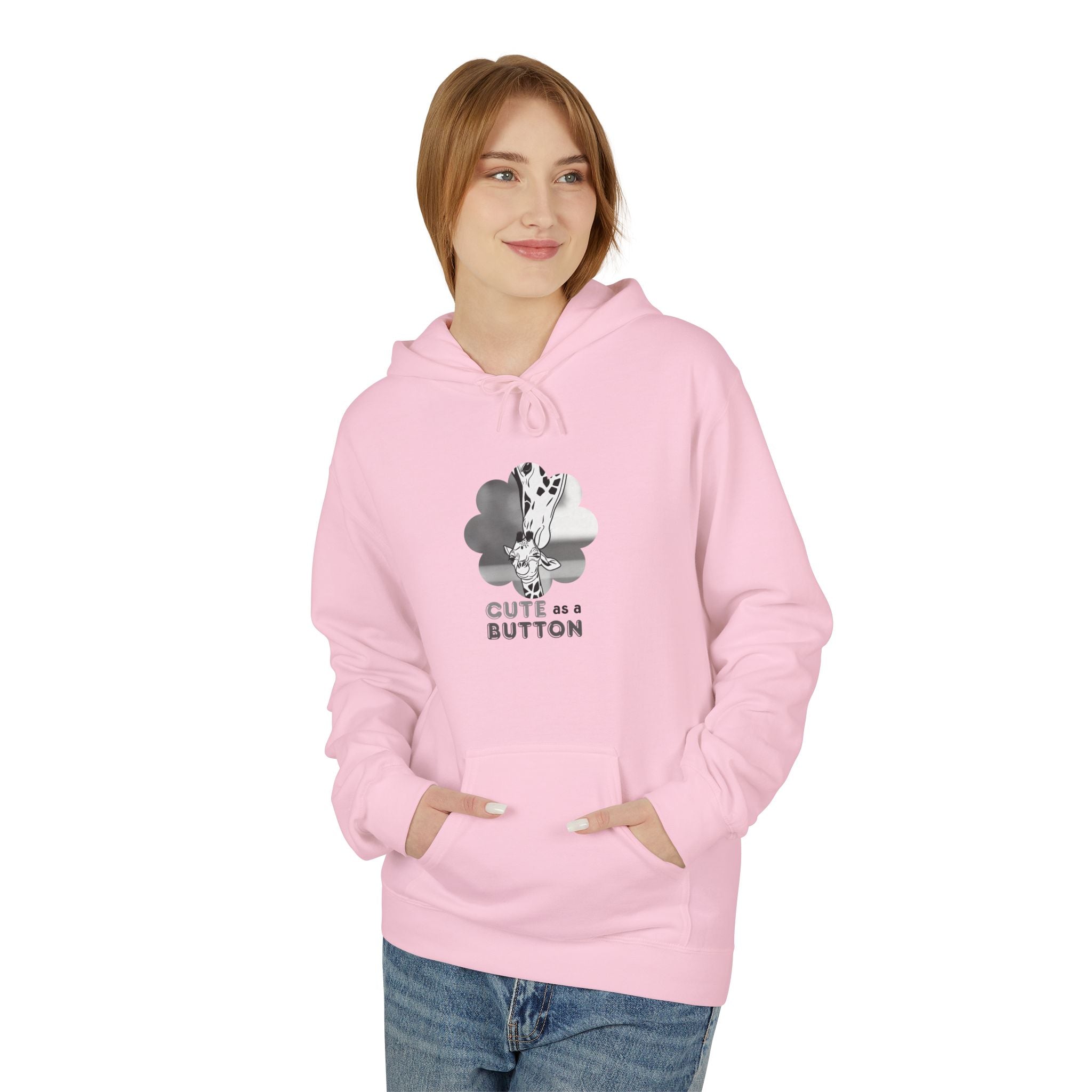 Cute as a Button Giraffe Graphic Hoodie
