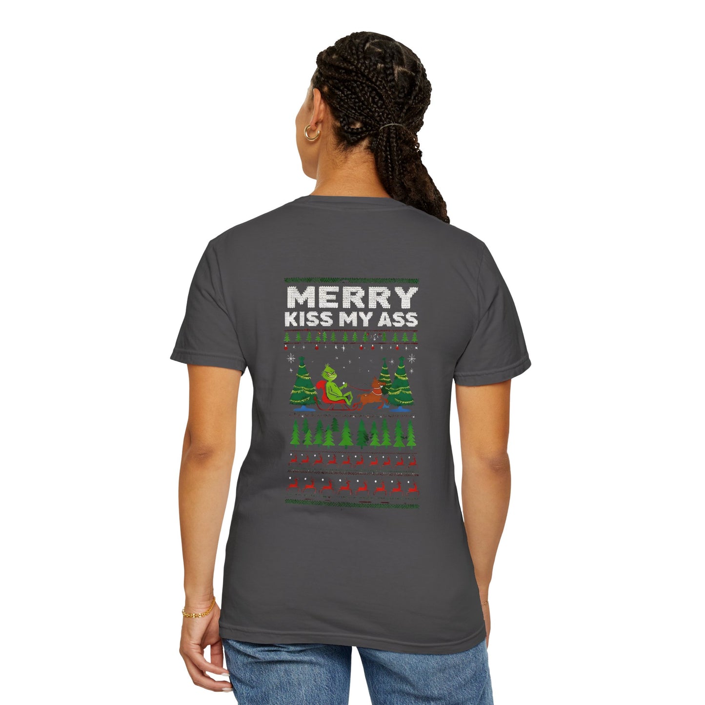 Funny Christmas T-Shirt, Holiday Apparel, Gift for Him/Her, Unisex Graphic Tee, Festive Humor Shirt, Merry Kiss My Ass