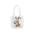 Charming Letter E Bunny Canvas Tote Bag, Easter, Spring, Eco-Friendly Bag, Gift for Animal Lovers, Everyday Use, Shopping