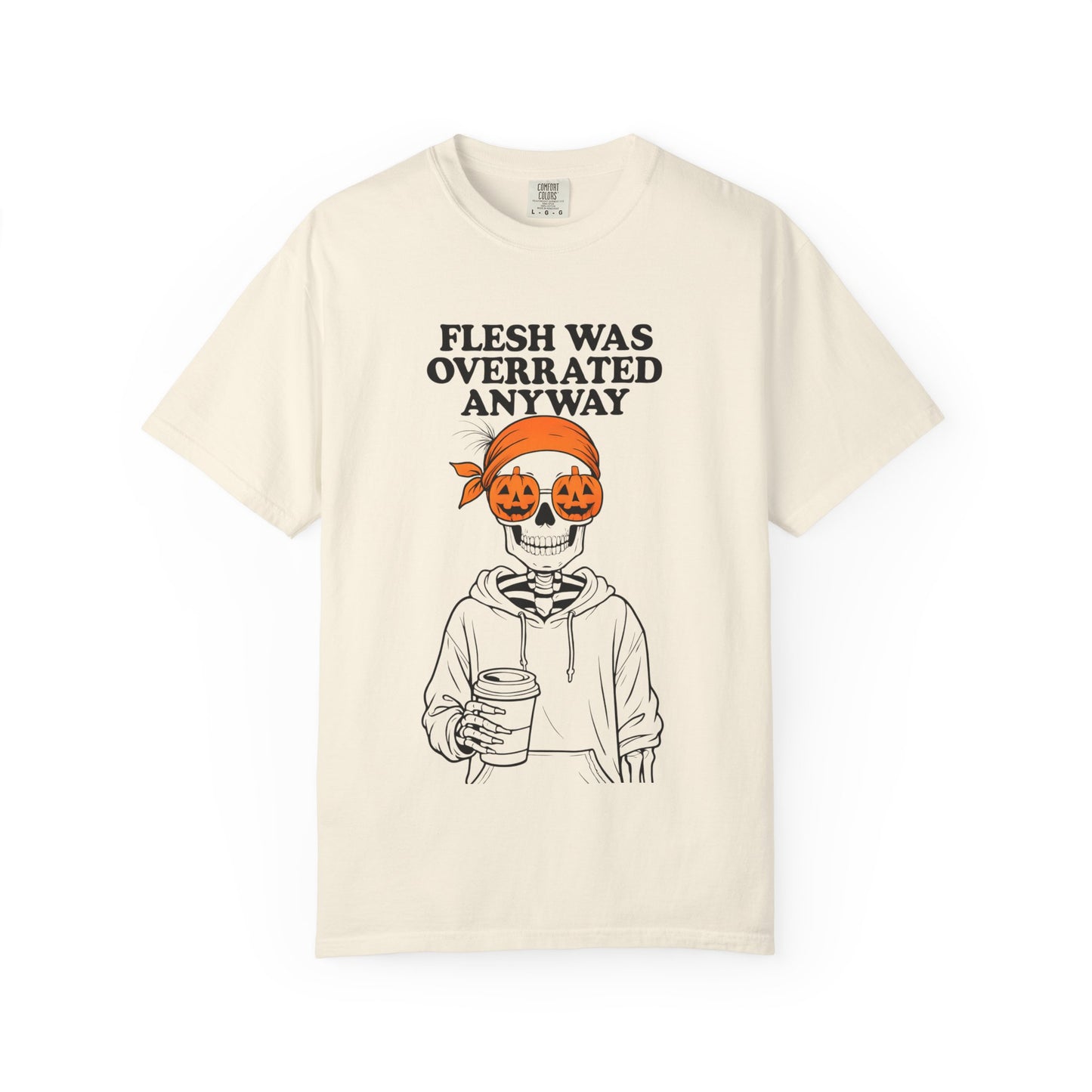 Halloween Graphic Tee, Unisex Garment-Dyed T-shirt with Skeleton Design, Funny Halloween Shirt, Casual Wear, Gift for Halloween Lovers