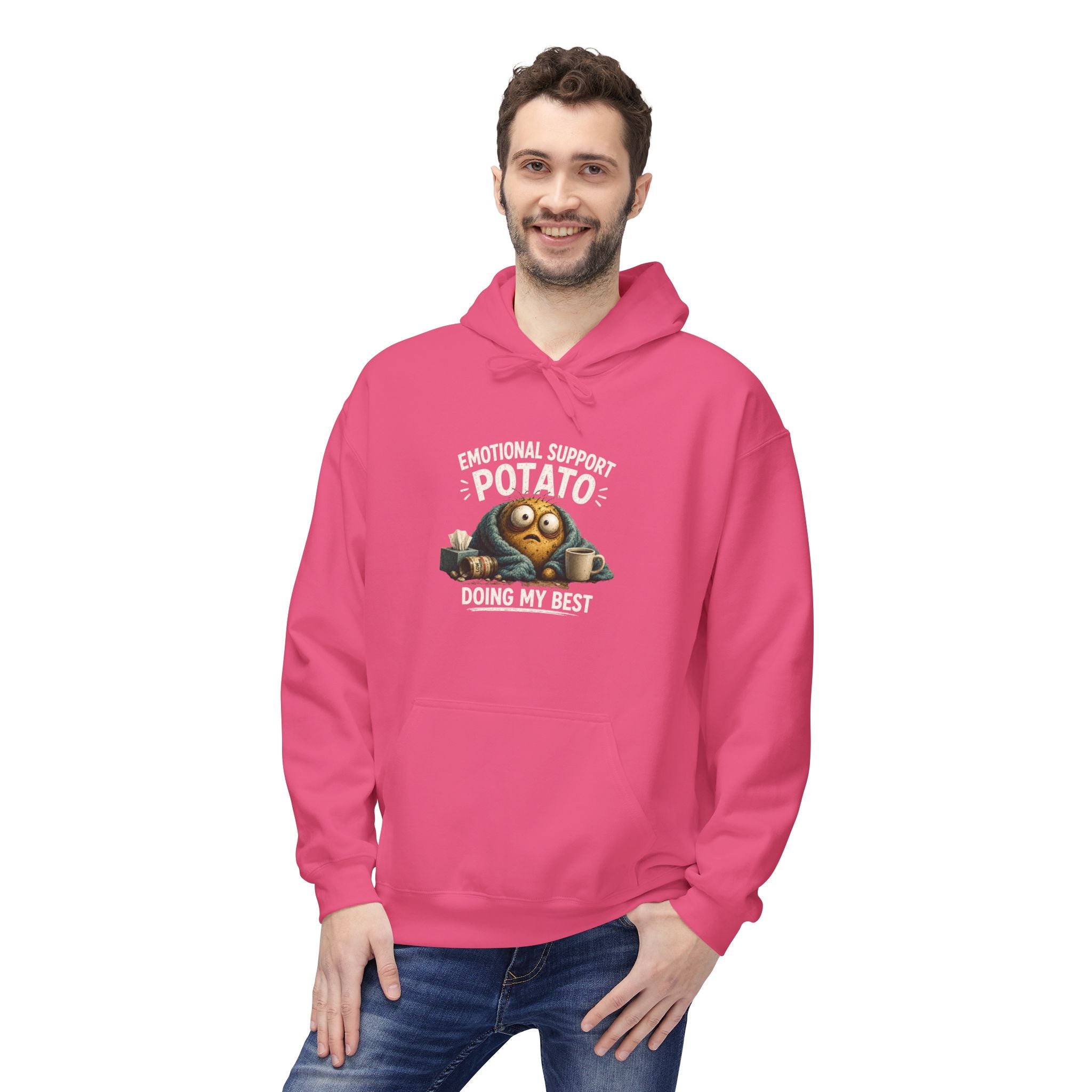 Emotional Support Potato Hoodie — "Doing My Best" Cozy Graphic Design