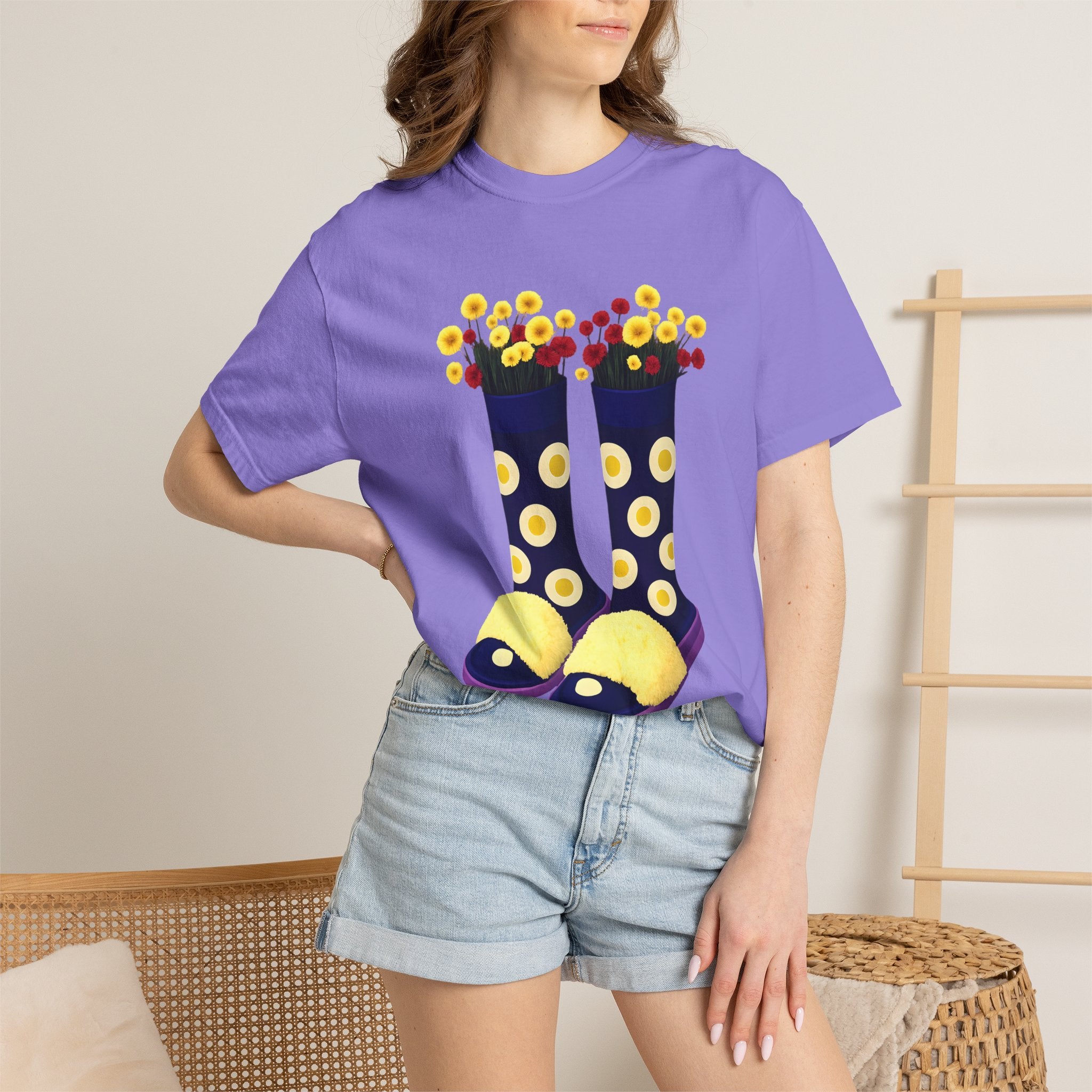 Step Into Kindness T-Shirt – Floral Rain Boot Graphic Tee