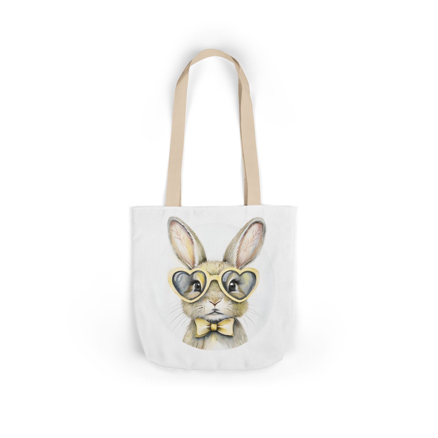Chic Double Sided Bunny Canvas Tote Bag, Cute Eco-Friendly Shopper, Rabbit Gift, Spring Picnic, Easter Tote, Stylish Animal Art