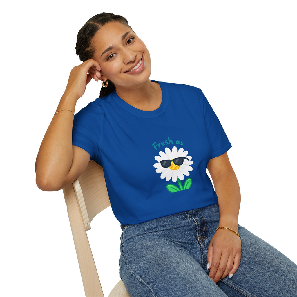Fresh as a Daisy Unisex Softstyle T-Shirt, Floral Tee, Comfort Wear, Gift for Friends