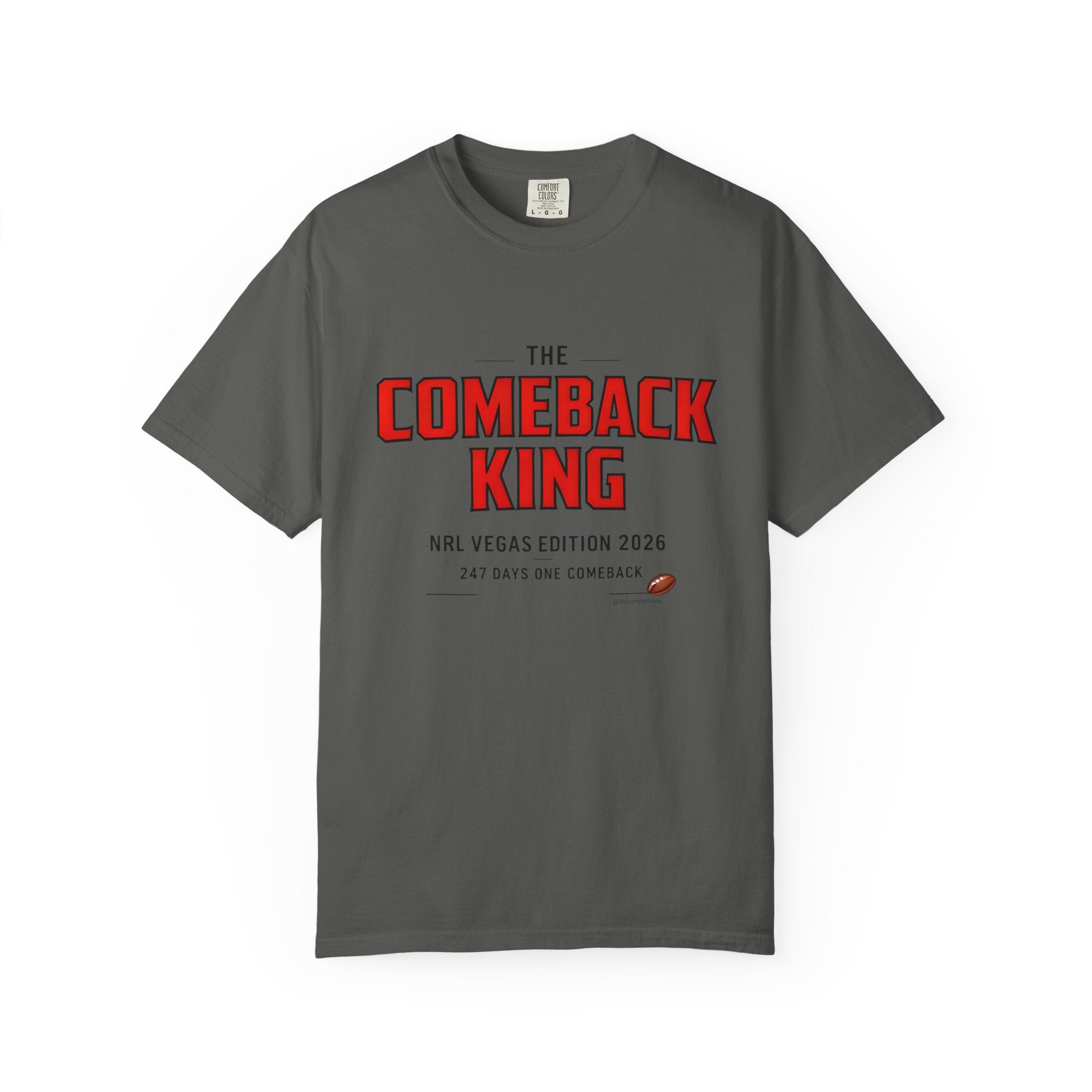 The Comeback King 'Ponga' NRL Vegas Edition 2026 Graphic T-Shirt — 'The Comeback King' Sports Humour Tee with Definition Print