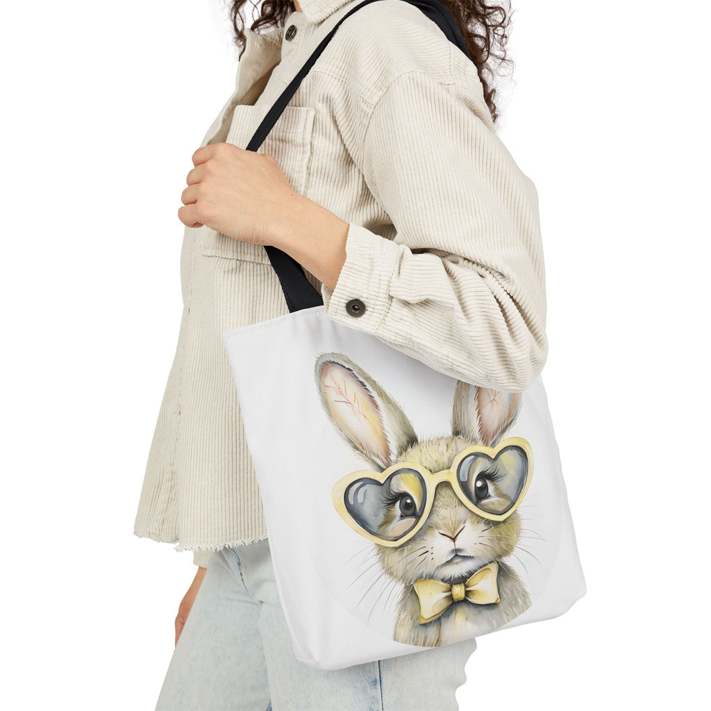 Cute Double Sided Bunny Canvas Tote Bag, Cute Eco-Friendly Shopper, Rabbit Gift, Spring Picnic, Easter Tote, Stylish Animal Art