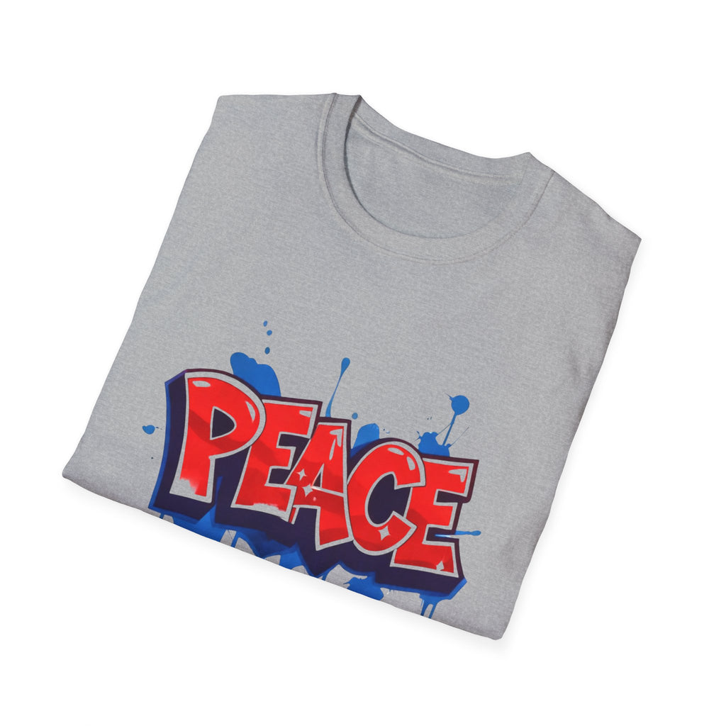 Red Peace Graffiti T-Shirt Ladies — Paint Drip Streetwear Tee