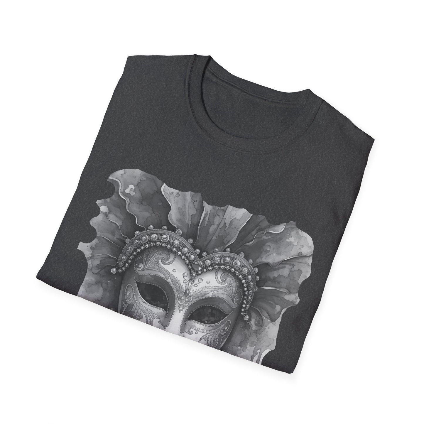 Masquerade Face T-Shirt — "Work in Progress" Watercolor Mask Tee