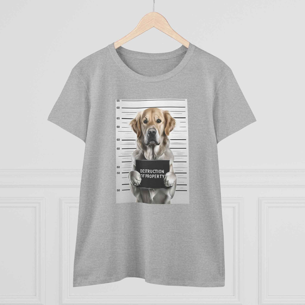 Playful Dog Mugshot Tee for Animal Lovers, Funny Shirt, Gift for Dog Moms, Pet Lovers Apparel, Cute Cotton Tee