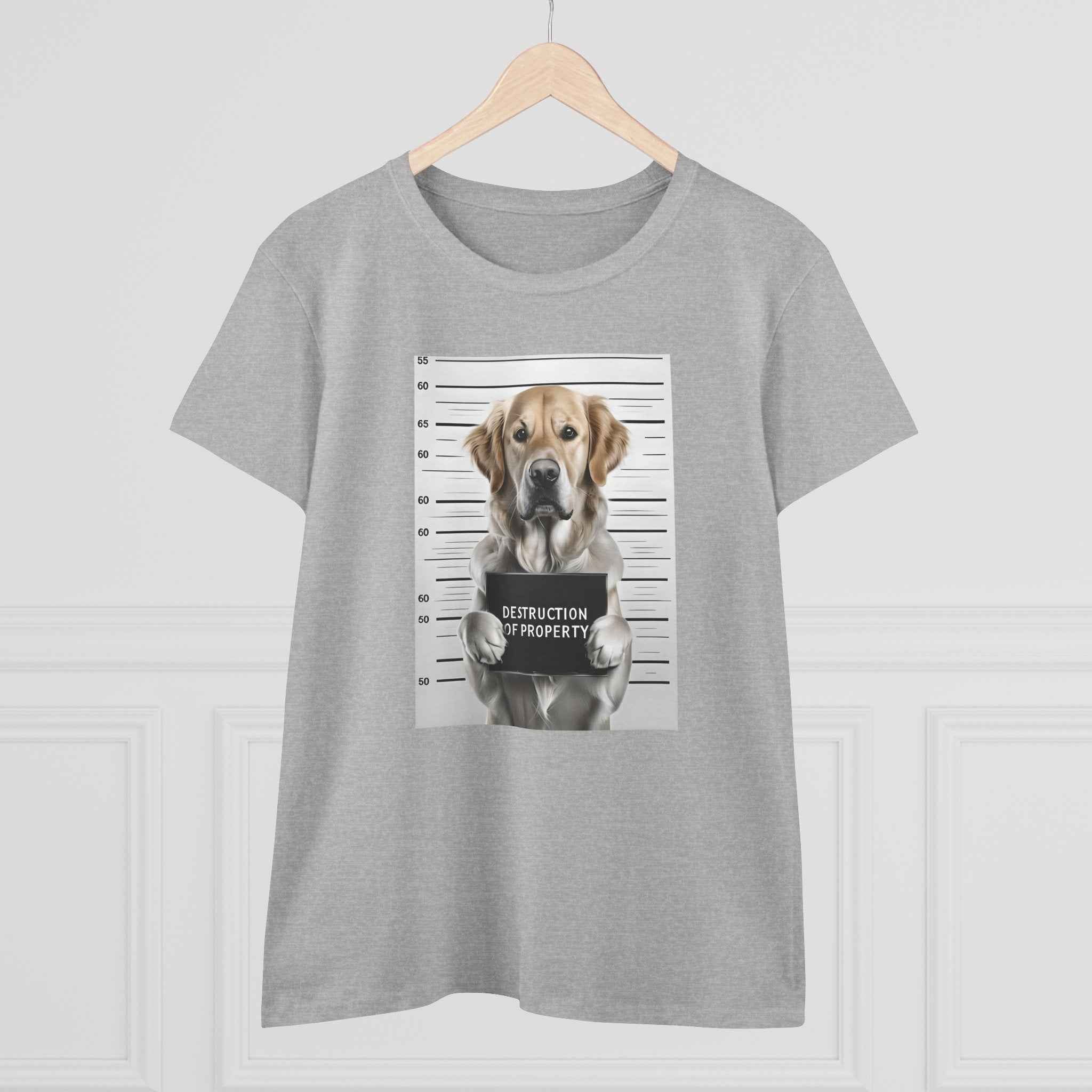 Playful Dog Mugshot Tee for Animal Lovers, Funny Shirt, Gift for Dog Moms, Pet Lovers Apparel, Cute Cotton Tee