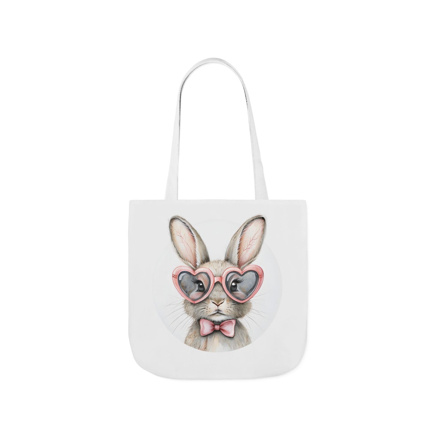 Cute Double Sided Bunny Canvas Tote Bag, Eco-Friendly Shopping Bag, Easter Gift, Spring Style Tote, Bunny Lover's Tote 3-Color Straps