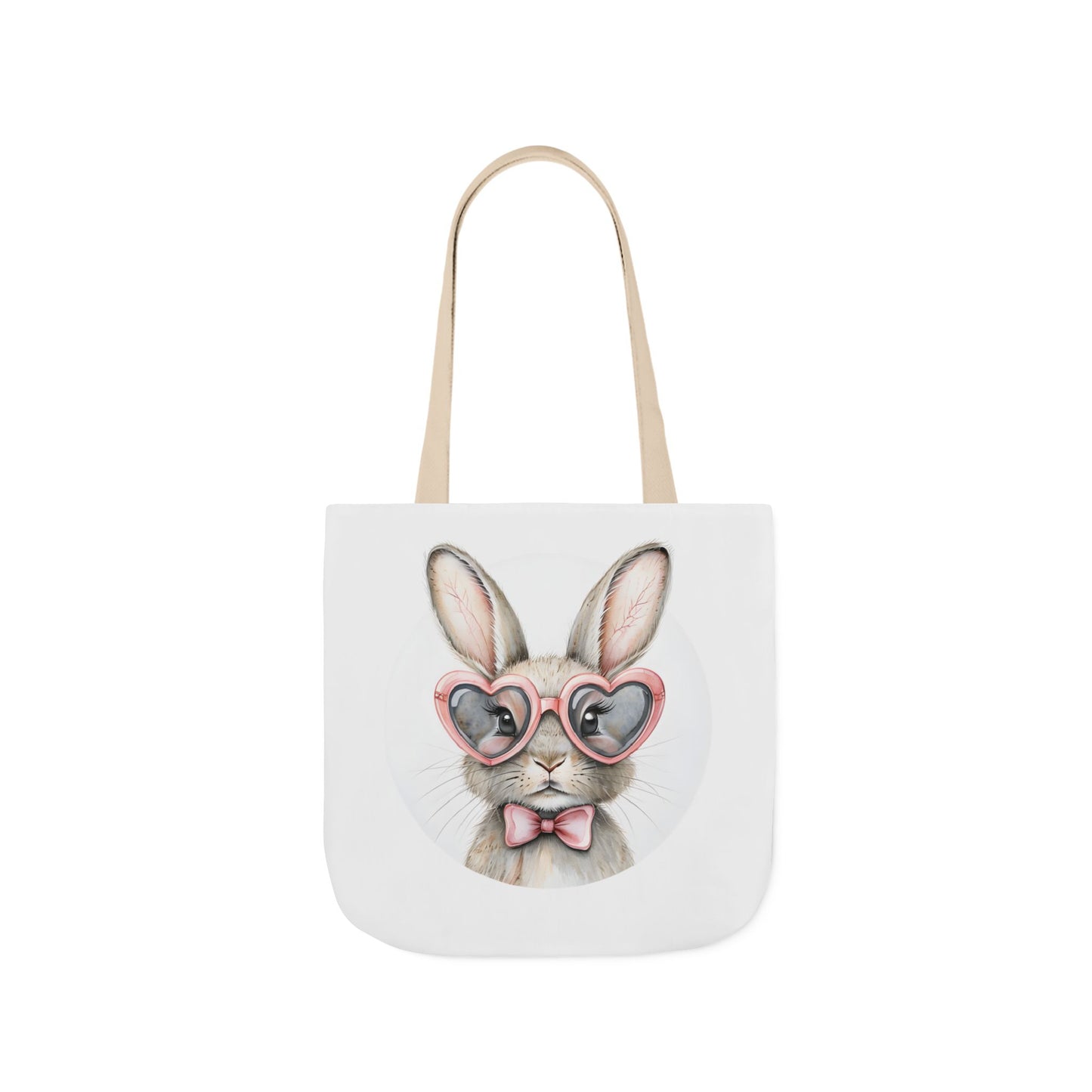 Cute Double Sided Bunny Canvas Tote Bag, Eco-Friendly Shopping Bag, Easter Gift, Spring Style Tote, Bunny Lover's Tote 3-Color Straps