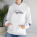 Unisex Australia ONE Map Hoodie — "All In This Together" Patriotic Pullover, Sleeves and Back design