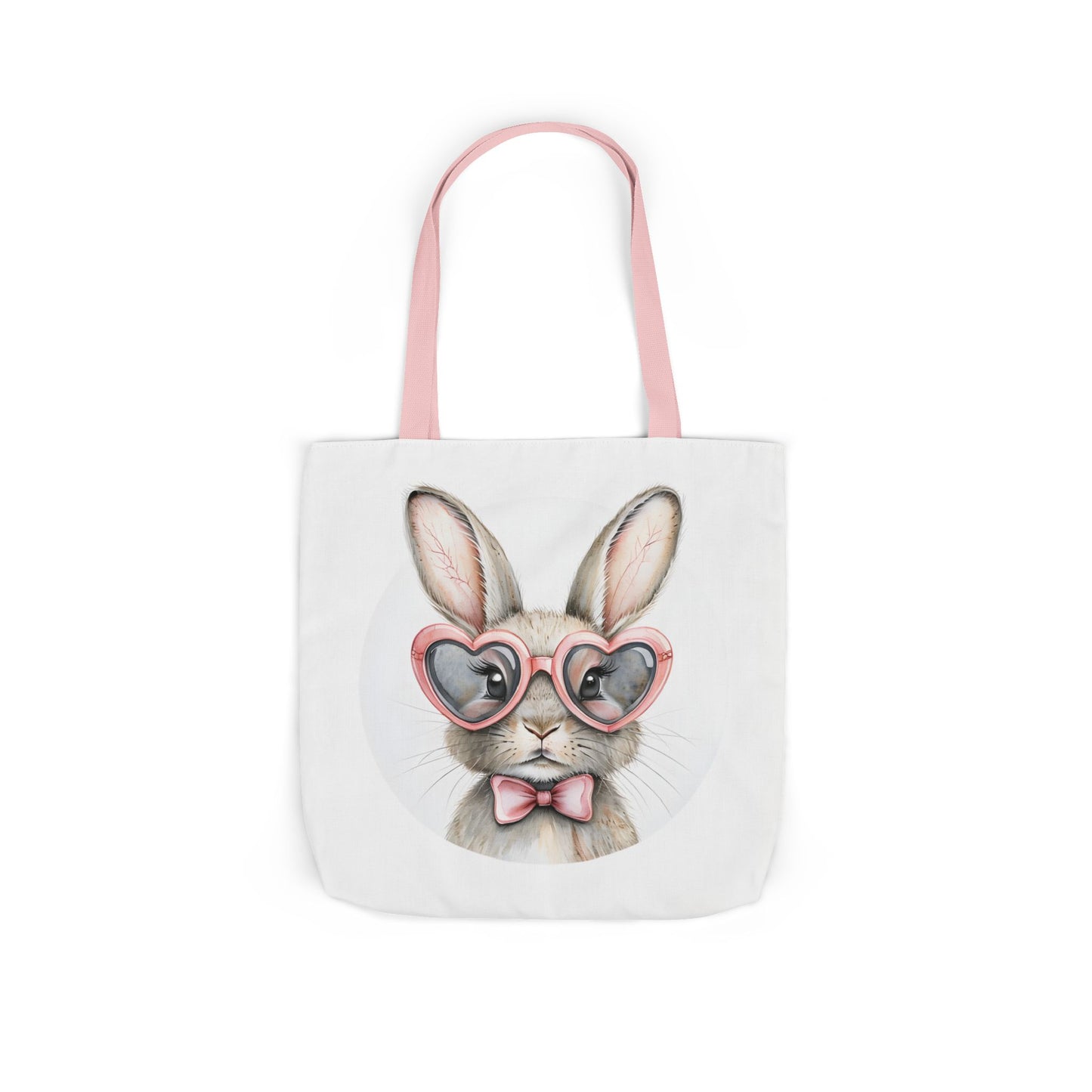 Cute Double Sided Bunny Canvas Tote Bag, Eco-Friendly Shopping Bag, Easter Gift, Spring Style Tote, Bunny Lover's Tote 3-Color Straps
