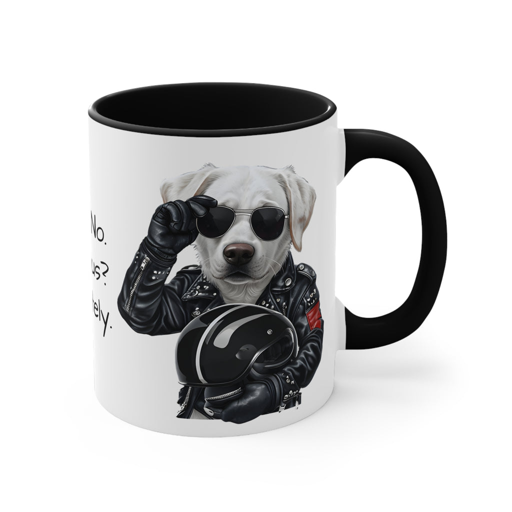 Labrador in a Motorbike Outfit Accent Mug I Feel the Need for Treats Fun Pet Lover Gift for Dog Moms & Dads