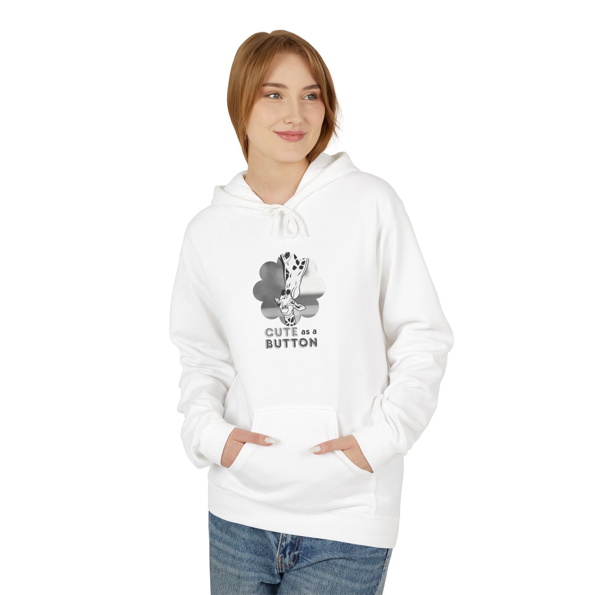 Cute as a Button Giraffe Graphic Hoodie
