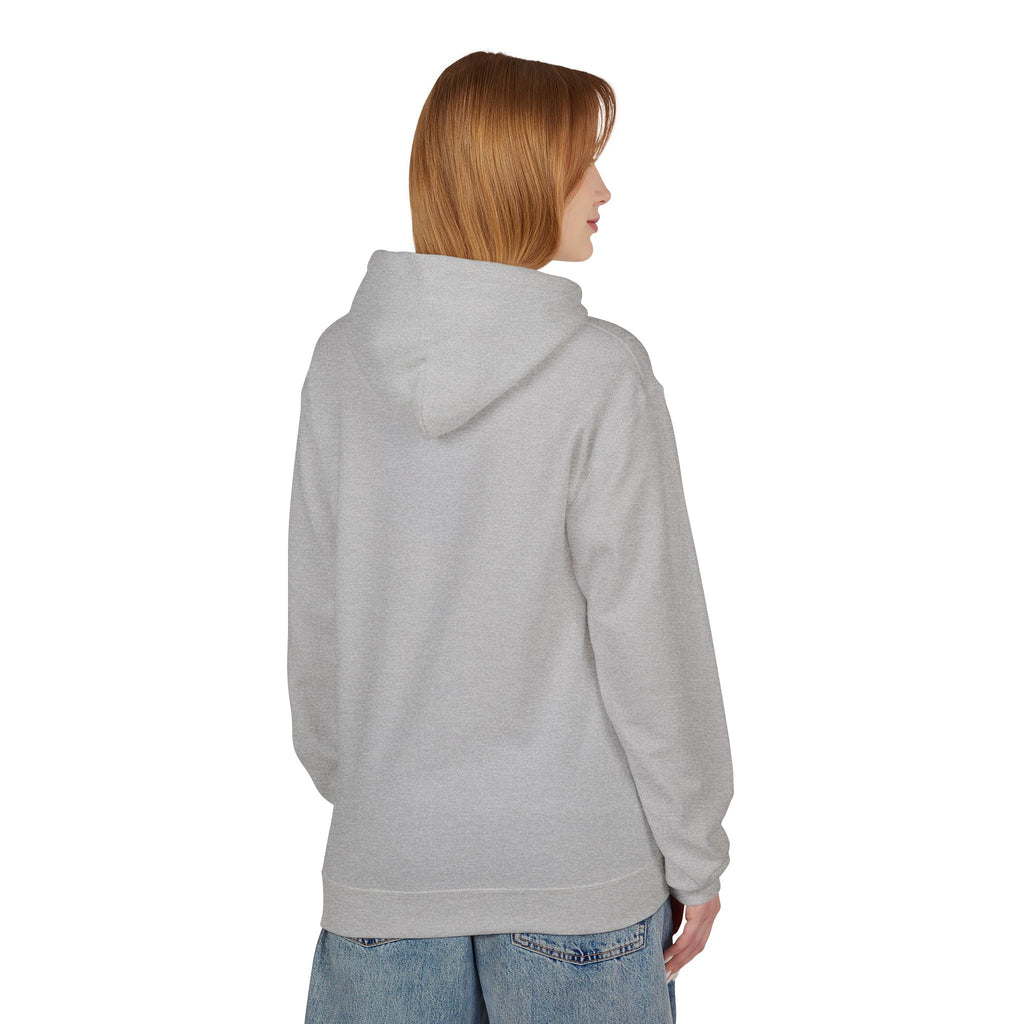 Sport grey hoodie back and side view, with hood and long sleeves