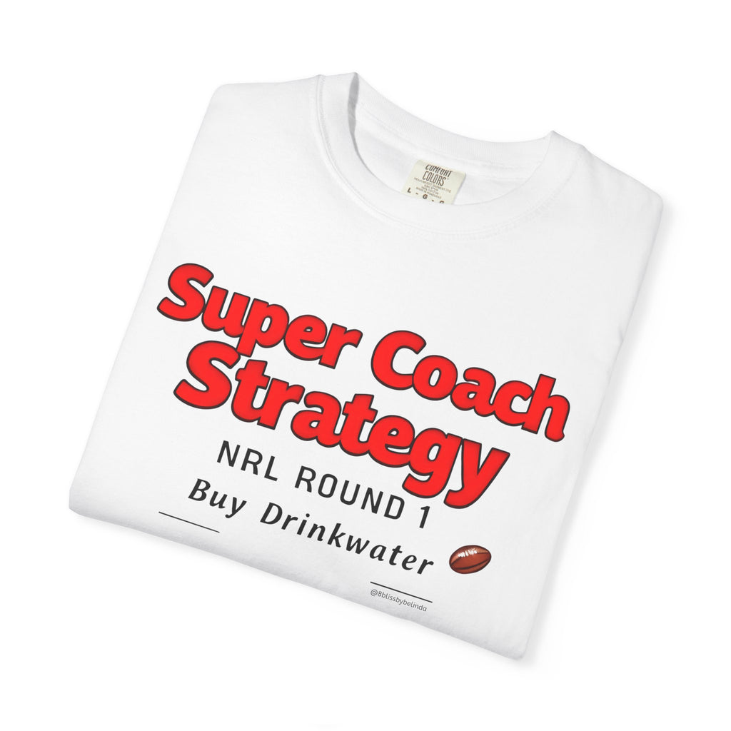 Super Coach Strategy Buy Drinkwater -  Graphic T-Shirt — 'Super Coach' Sports Humour Tee with Definition Print