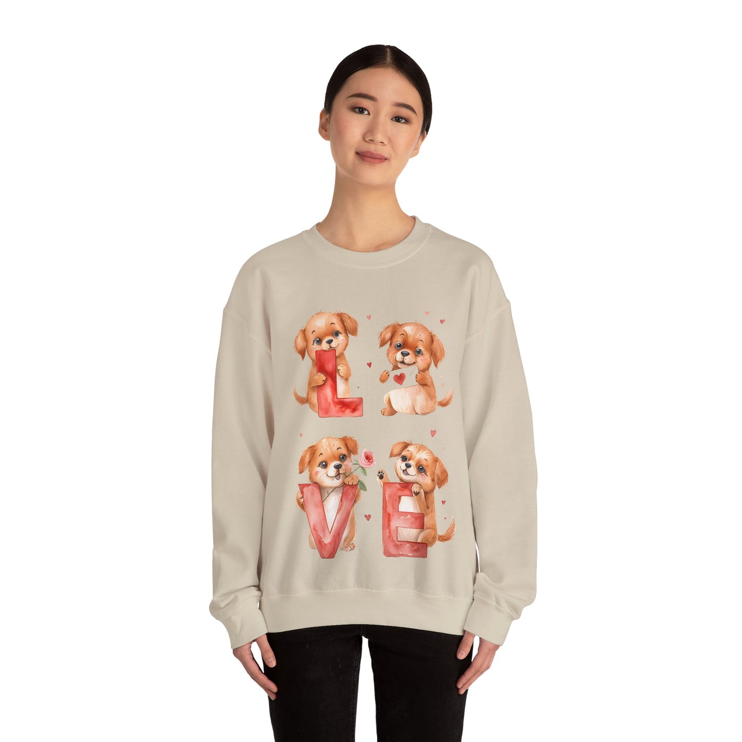Unisex Heavy Blend Crewneck, Couple Matching Sweatshirts, Cute Dog Design - Love Day Gift, Valentine's Day Outfit, Gift for Him or Her